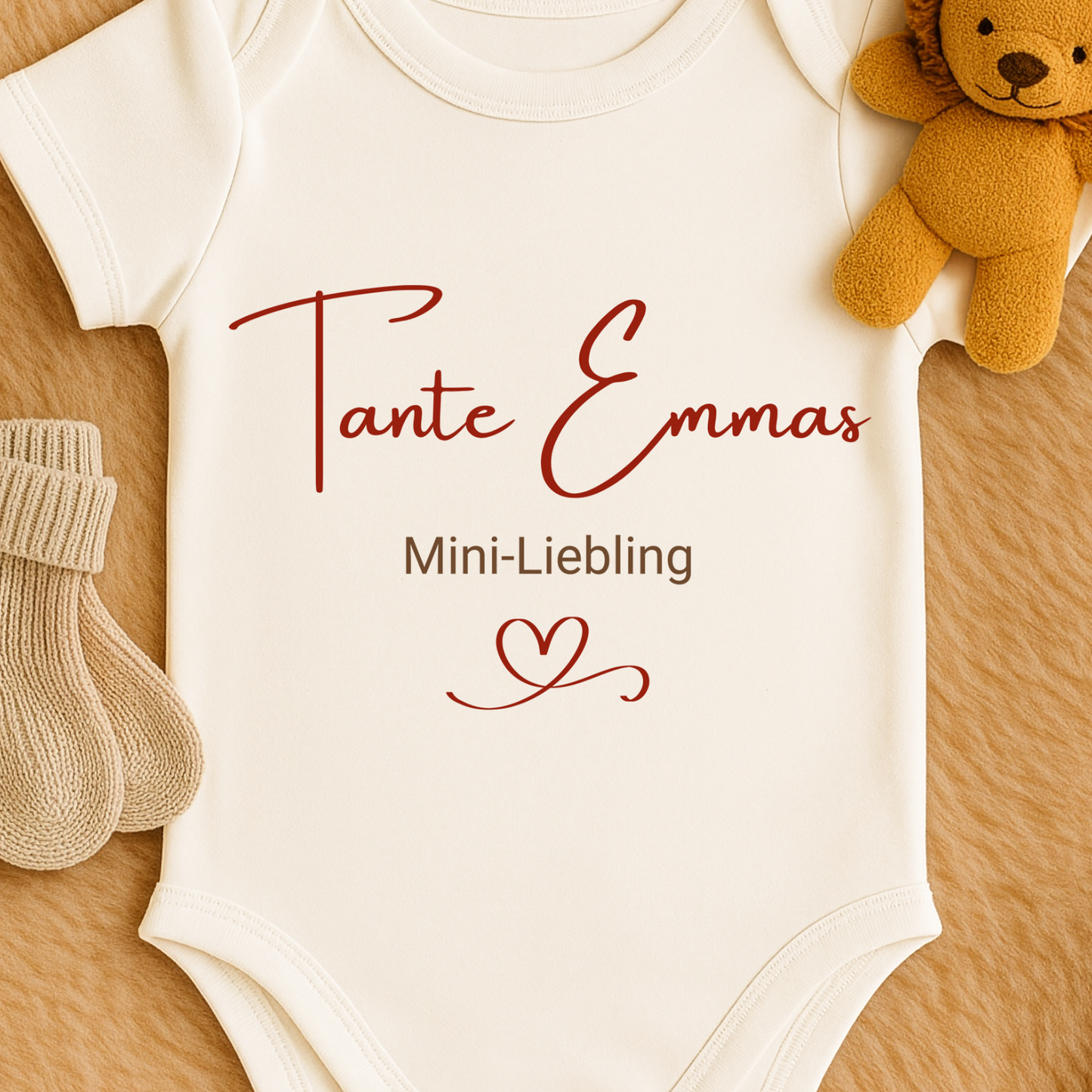 Personalisierbarer Baby Body aus 100% Bio-Baumwolle, Tante Emmas Lieblingsperson - Organic Baby Bodysuit