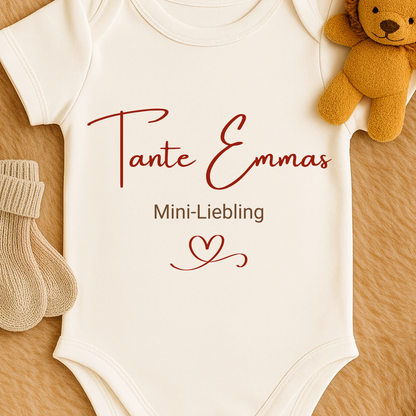 Personalisierbarer Baby Body aus 100% Bio-Baumwolle, Tante Emmas Lieblingsperson - Organic Baby Bodysuit