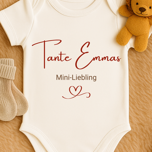 Personalisierbarer Baby Body aus 100% Bio-Baumwolle, Tante Emmas Lieblingsperson - Organic Baby Bodysuit