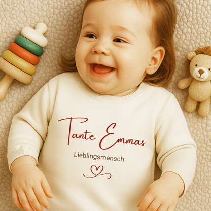 Baby-Pullover aus 85% Bio-Baumwolle - Personalisierter Lieblingsperson Pullover - Baby Organic Sweatshirt
