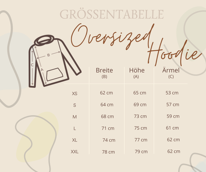 100% Bio Baumwolle Oversized Hoodie, Kapuzenpullover Frauen Wandern