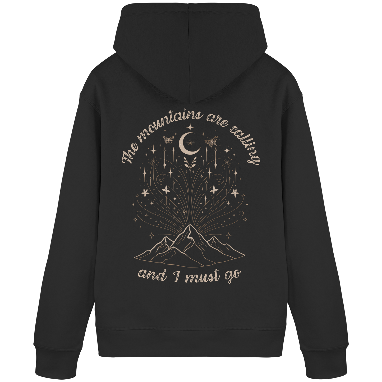 Hoodie aus 85% Baumwolle in Bio-Qualität: The mountains are calling-Kapuzenpullover für Frauen