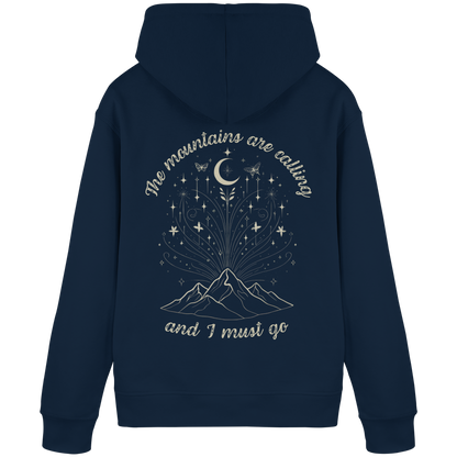 Hoodie aus 85% Baumwolle in Bio-Qualität: The mountains are calling-Kapuzenpullover für Frauen