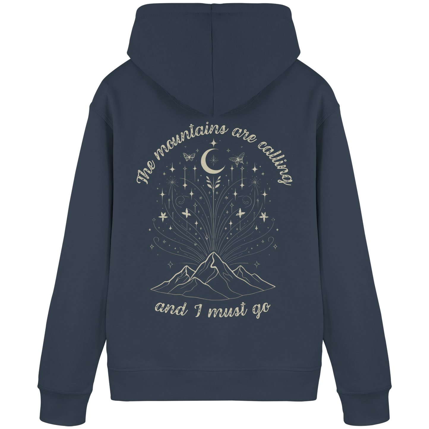 Hoodie aus 85% Baumwolle in Bio-Qualität: The mountains are calling-Kapuzenpullover für Frauen