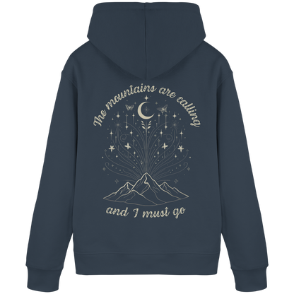 Hoodie aus 85% Baumwolle in Bio-Qualität: The mountains are calling-Kapuzenpullover für Frauen