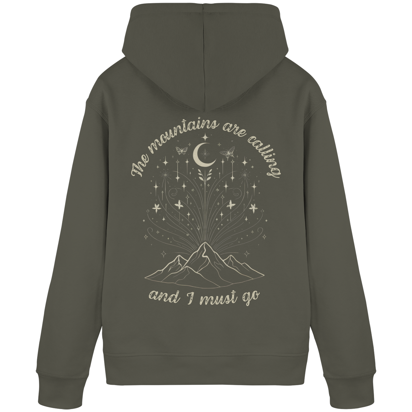 Hoodie aus 85% Baumwolle in Bio-Qualität: The mountains are calling-Kapuzenpullover für Frauen