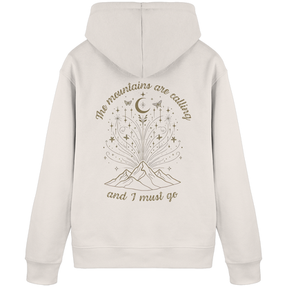 Hoodie aus 85% Baumwolle in Bio-Qualität: The mountains are calling-Kapuzenpullover für Frauen