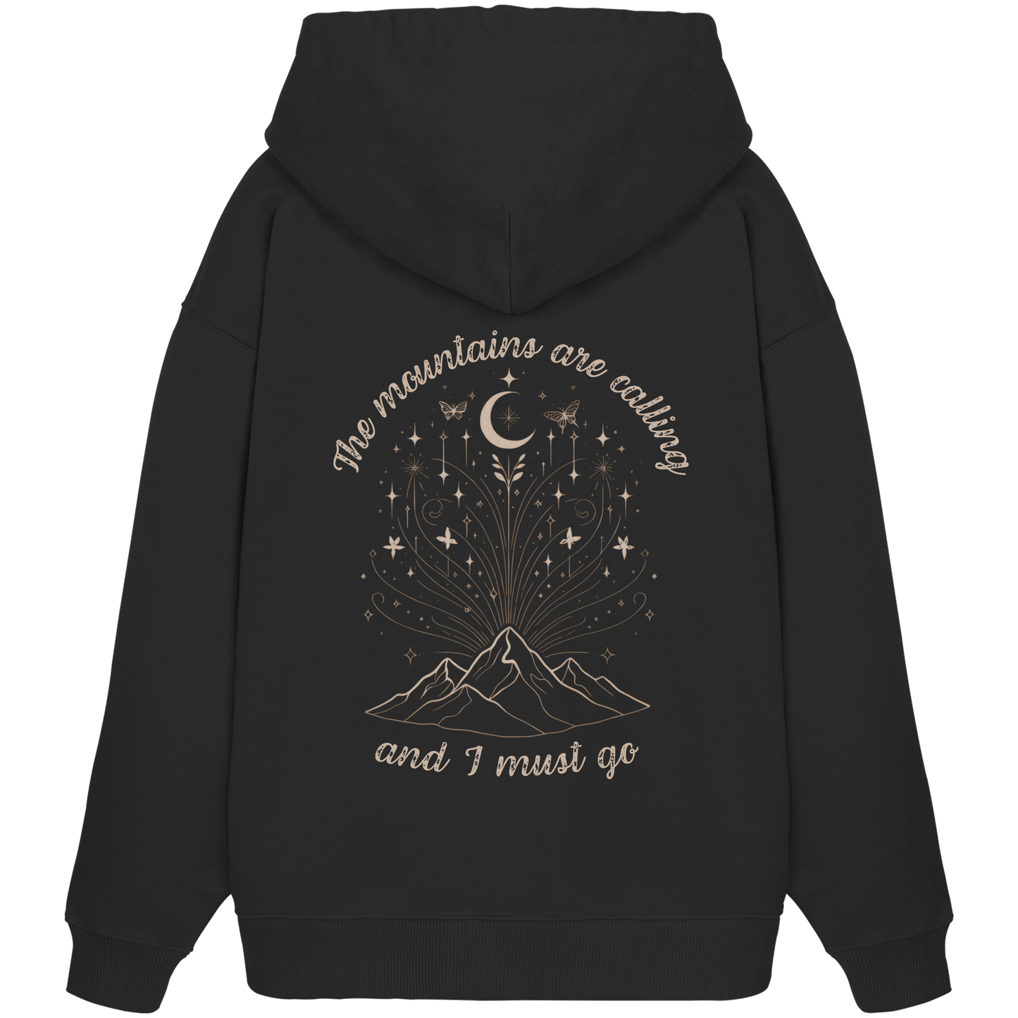 100% Bio Baumwolle Oversized Hoodie, Kapuzenpullover Frauen Wandern