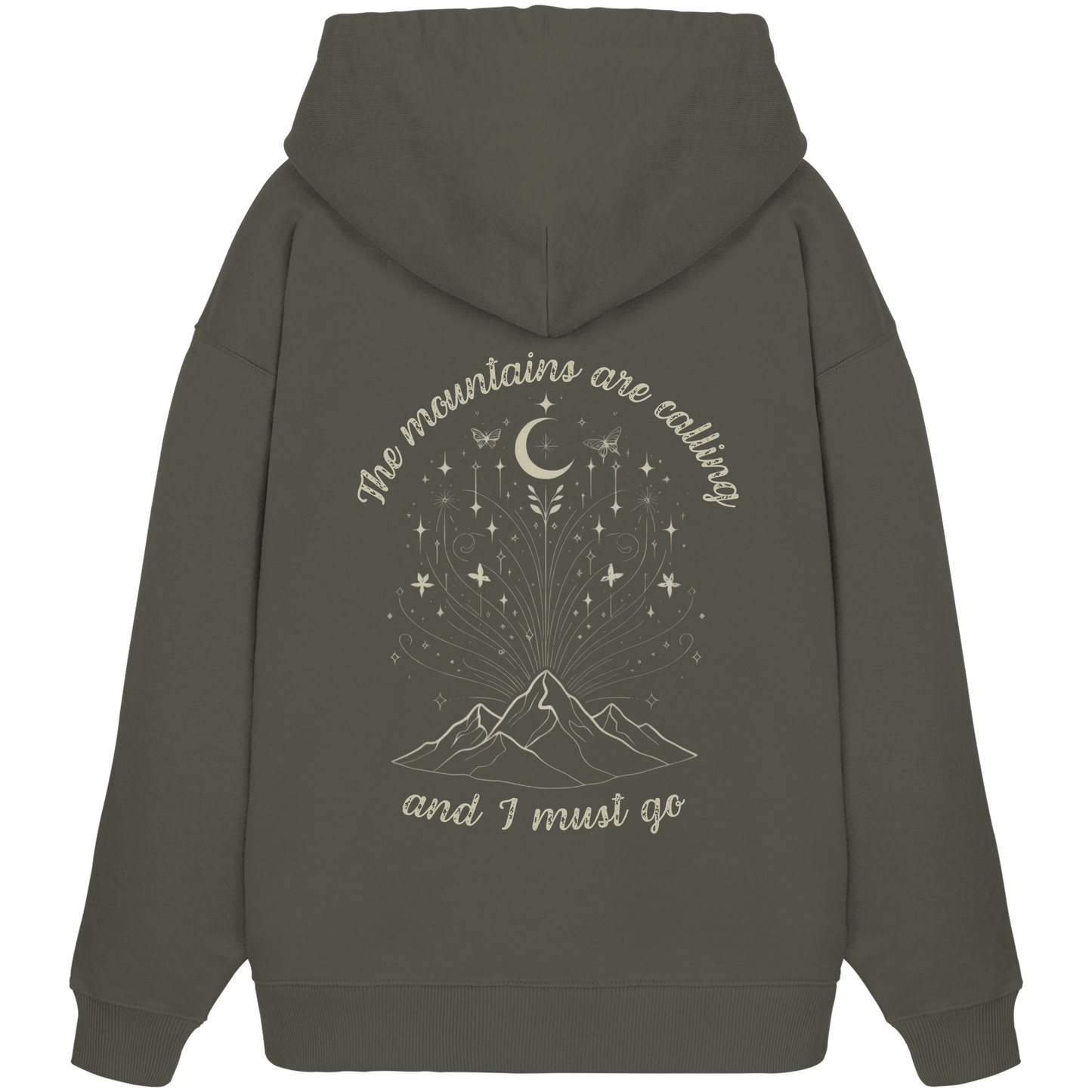 100% Bio Baumwolle Oversized Hoodie, Kapuzenpullover Frauen Wandern